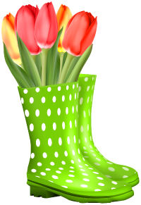 green_rubber_boots_with_tulips_transparent_image.png